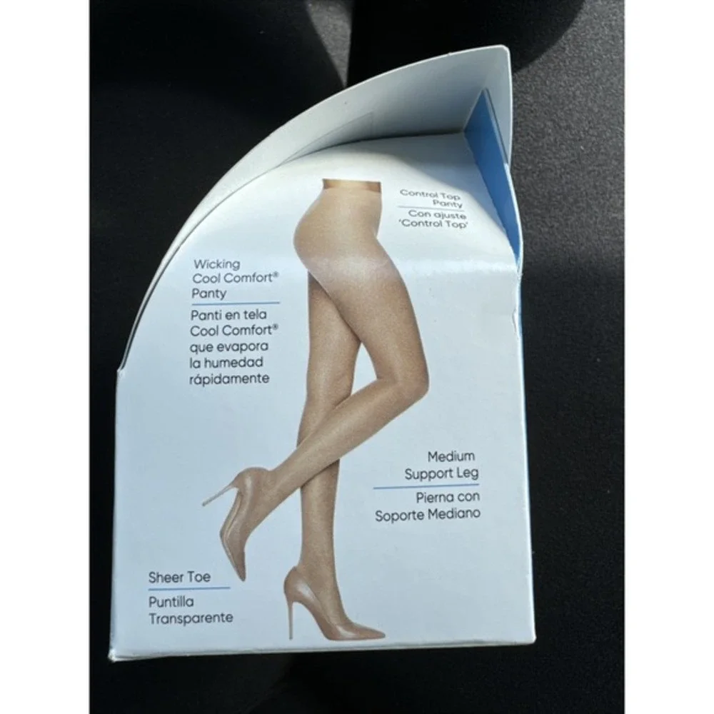 Leggs Sheer Energy Control Top Compression Sheer Tights Med Support Leg B Suntan